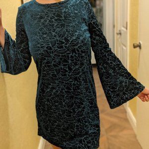 Velvet Burn-Out Floral Print Dress